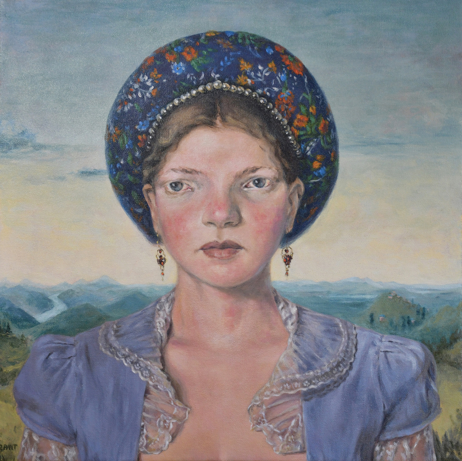 'The Woman In The Lake', Ravit Madar Einhorn, Acrylic on canvas, 50 x 50 cm