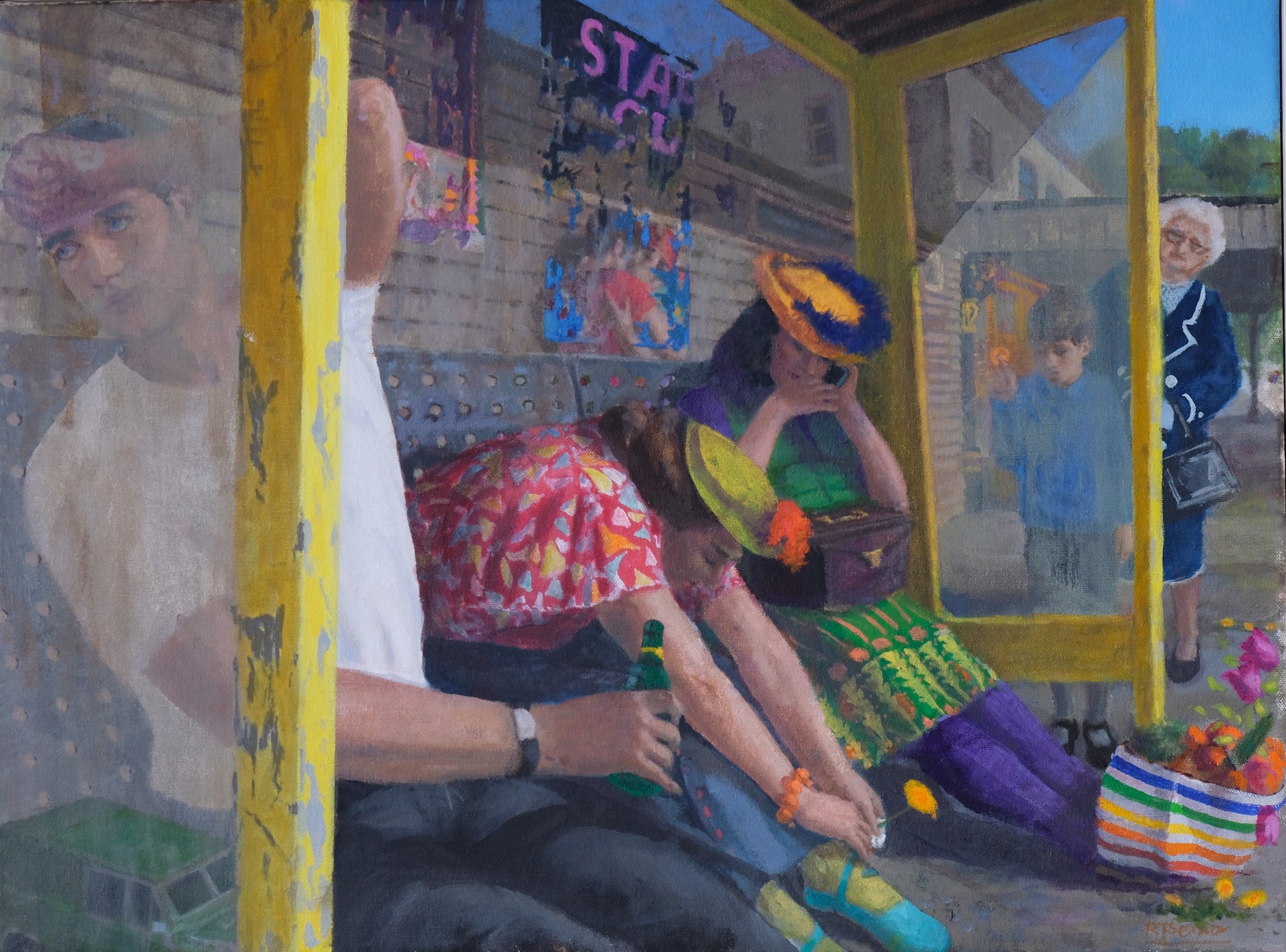 'Train Station', Robert Senior, Oil on canvas, 48 x 63 cm