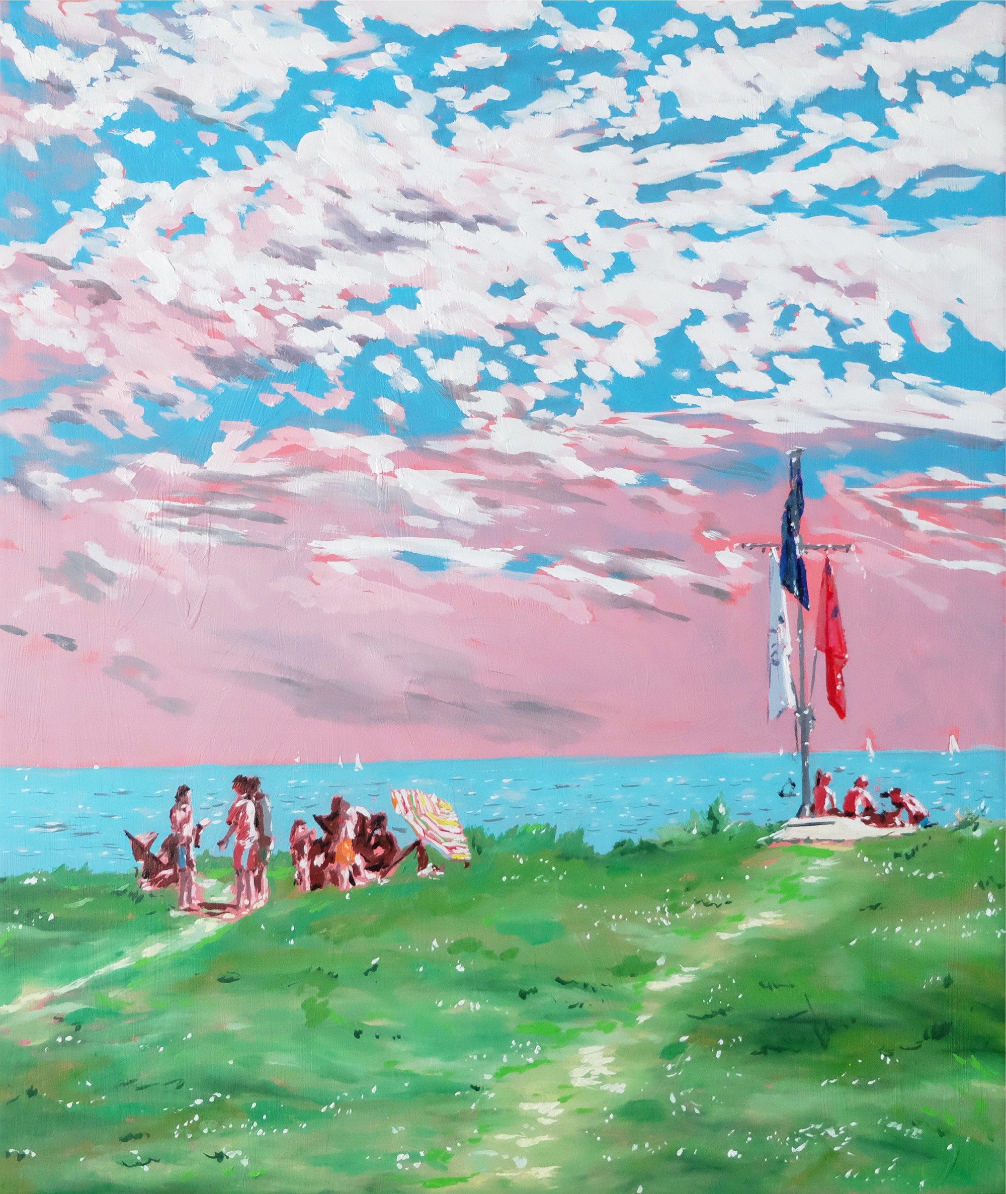 'Scène De Vie À Larmor', Sébastien Coueffic, Oil on linen, 55 x 46 cm