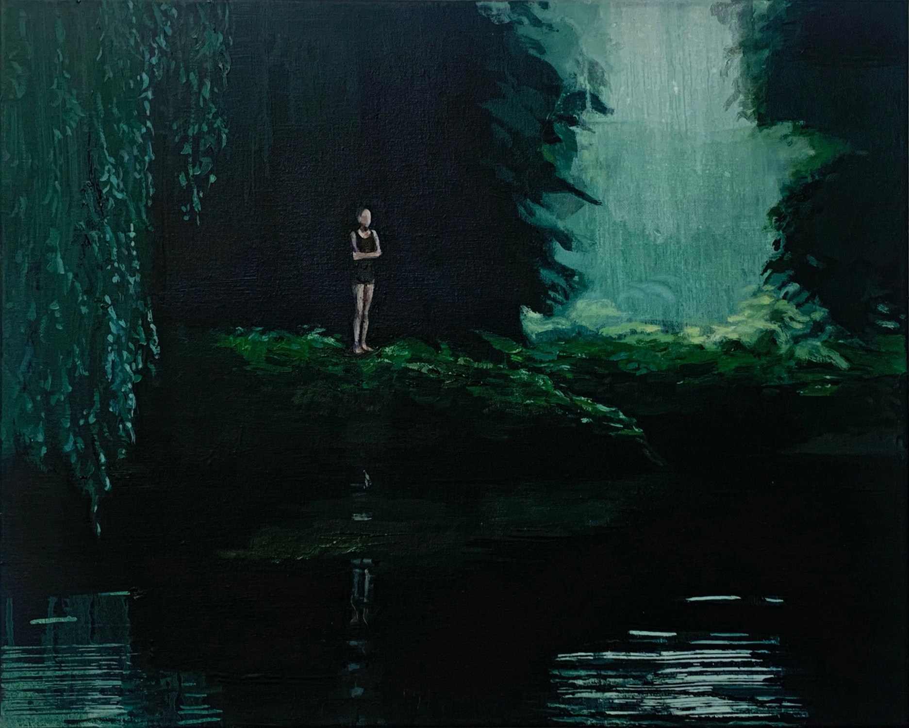 'By The River', Stephanie Fawbert, Oil on canvas, 41 x 51 cm
