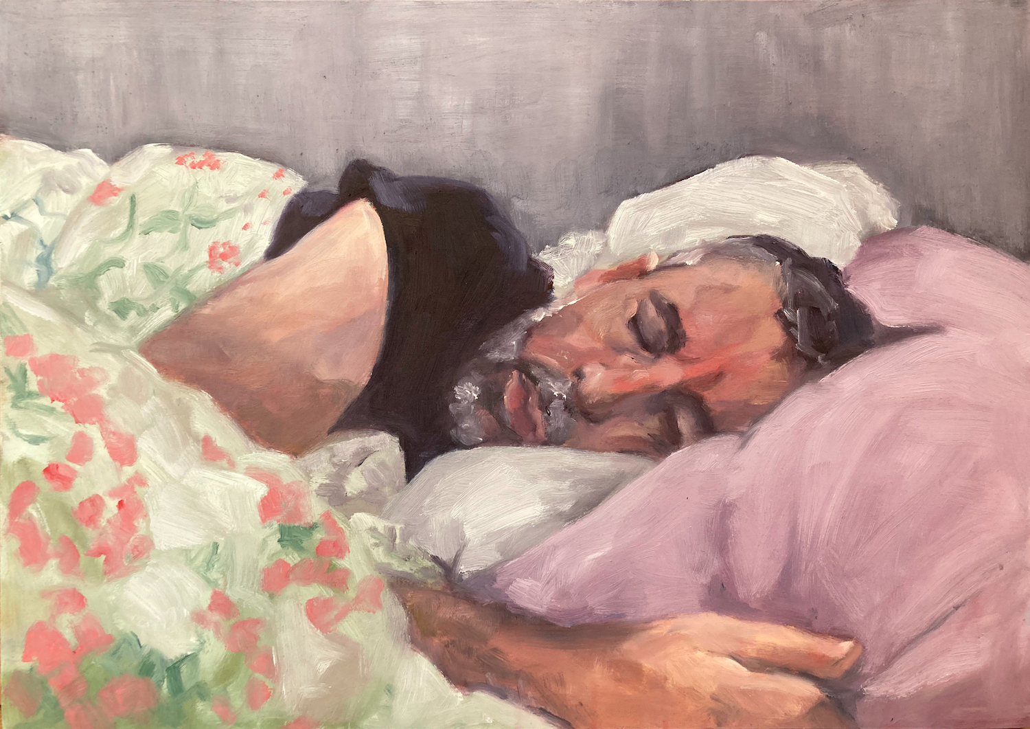 'Slumber', Varosha Cornford, Oil on wood panel, 30 x 42 cm