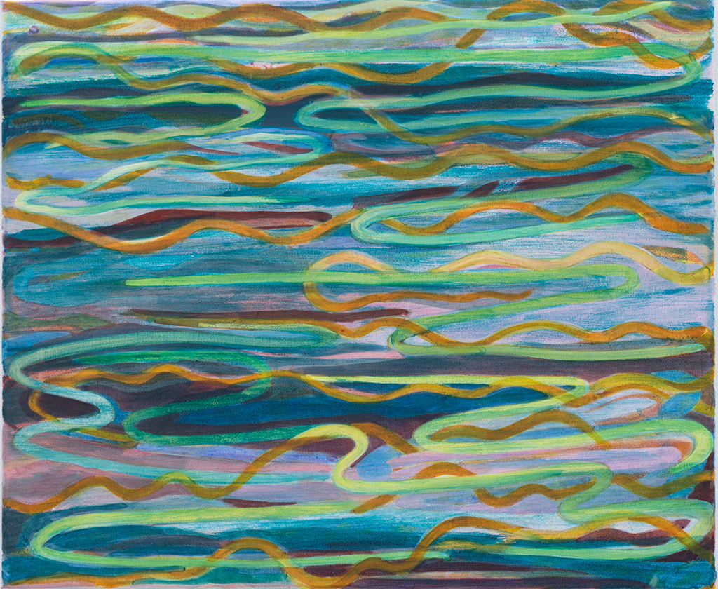 'Swimmers 3', Vivienne Baker, Oil on canvas, 50 x 60 cm