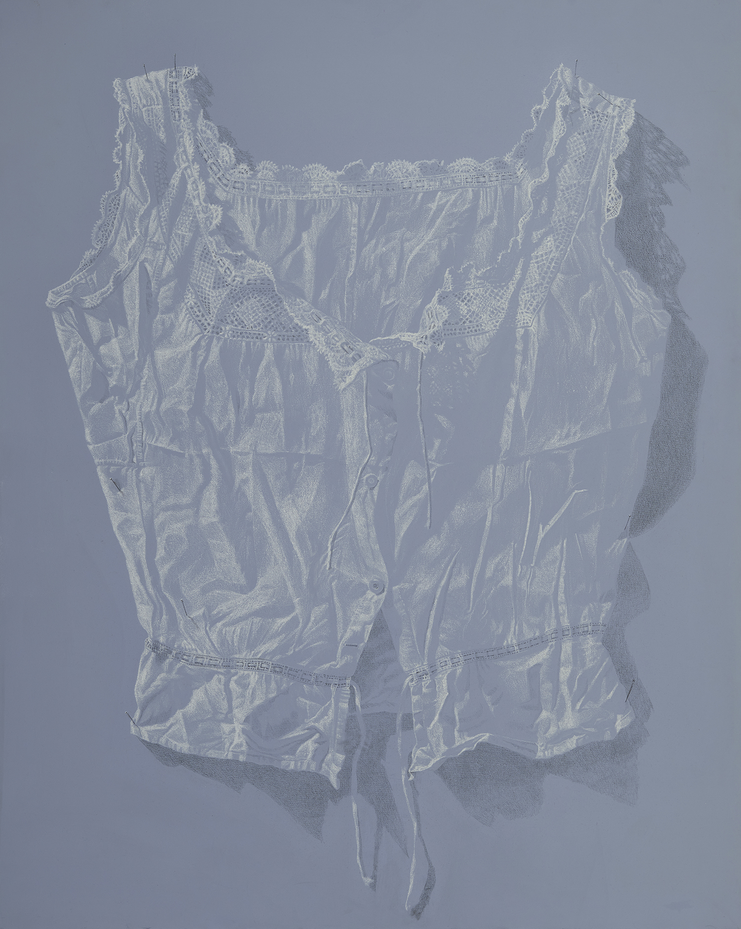 'Dentelles bustier', Anastassia Tetrel, Charcoal and Pastel on Canvas, 190 x 140 cm