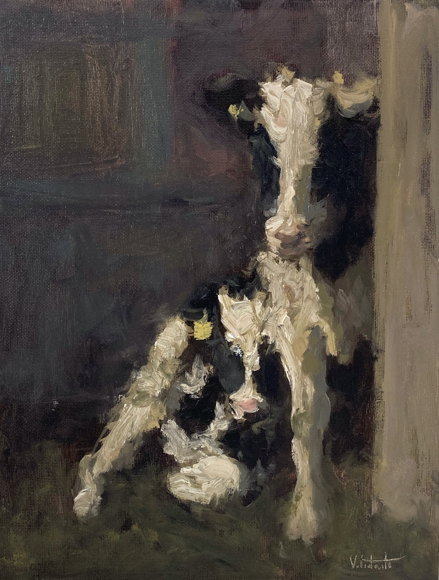 'Light from Dark', Greta Vilidaite, Oil on Panel, 23 x 31 cm