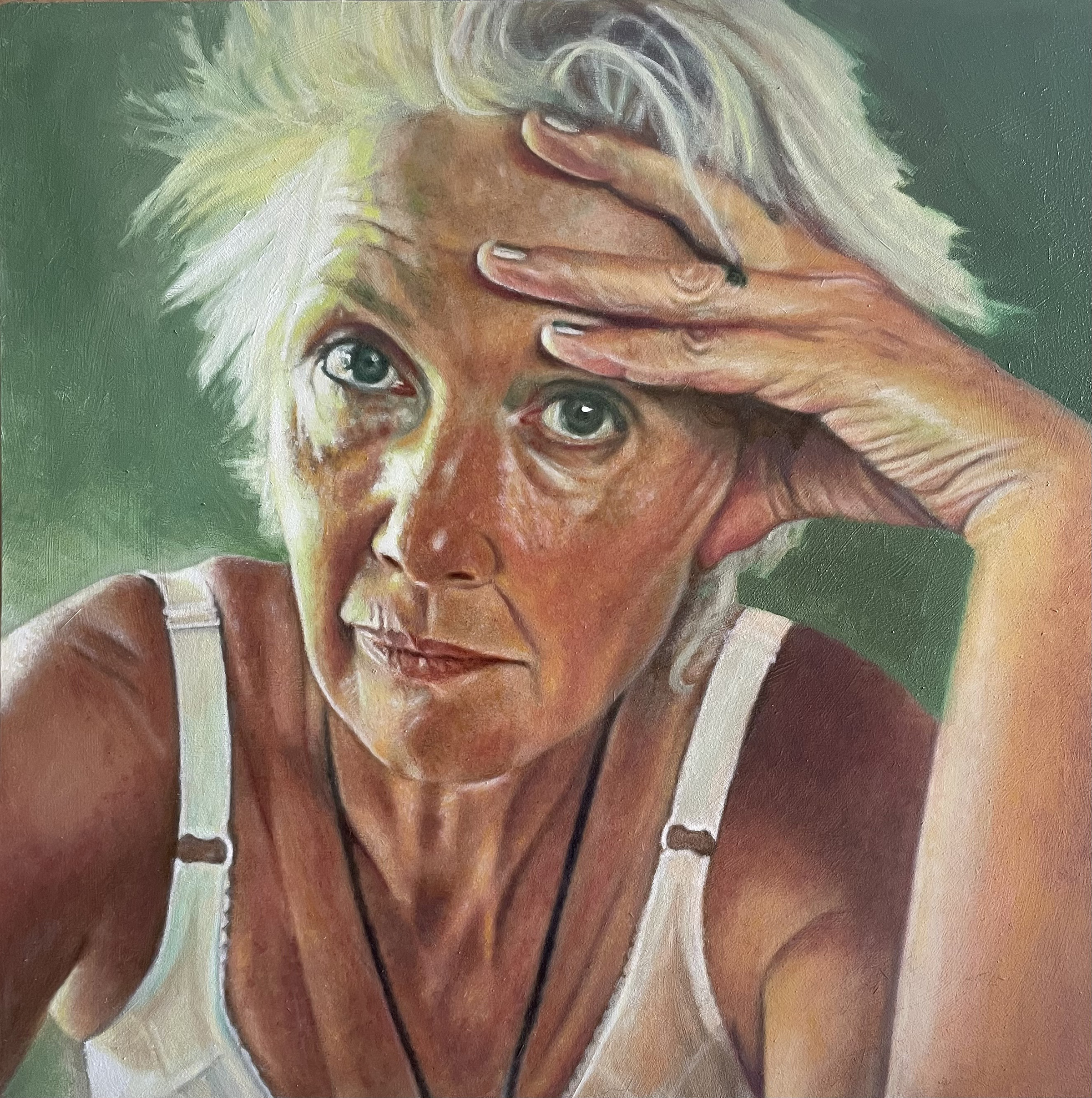 'Menopausal Me', Lucy Gable, Oil on Panel, 40 x40 cm